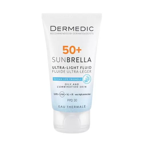 Dermedic Sunbrella Ultra-light Fényvédő FLUID SPF50+ zsíros és kombinált arcbőrre 40ml