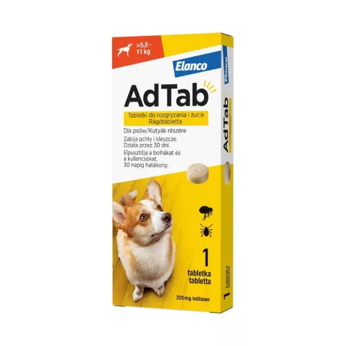 A.U.V. AdTab 225 mg rágótabletta kutyáknak (5,5-11 kg)1x