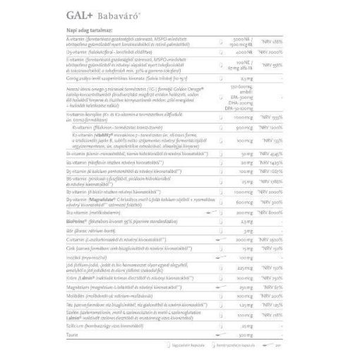 GAL+ Babaváró vitamincsomag 30 adag