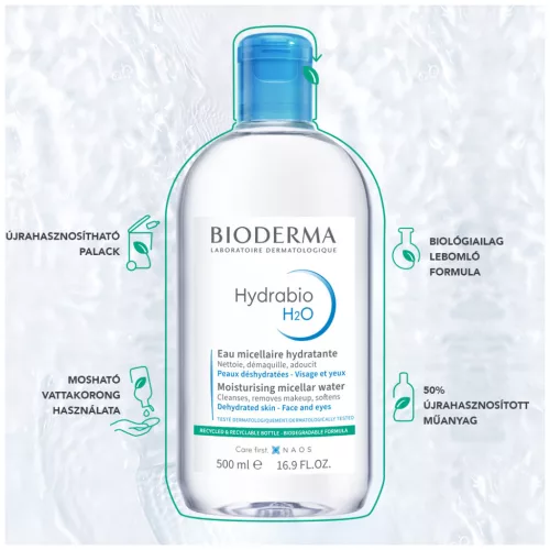 Bioderma Hydrabio H2O arc- és sminklemosó 500ml