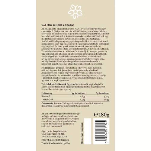 GAL Flóra rost étrend-kiegészítő por 180g (60 adag)