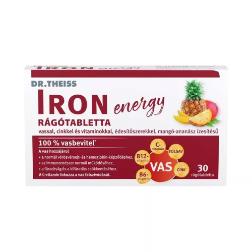 Dr. Theiss Iron Energy rágótabletta mangó-ananász 30x