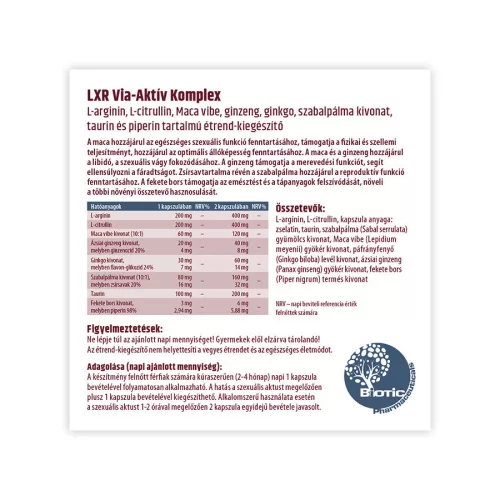 LXR Via-aktív komplex kapszula 30x