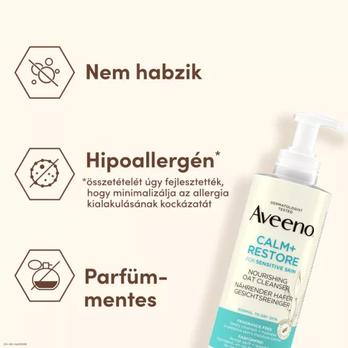 Aveeno Calm+ Restore tápláló arctisztító zabbal 200ml