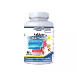   JutaVit Kalcium + D3 gumivitamin cukormentes málna ízű 50x