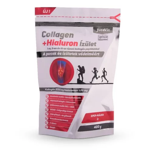 JutaVit Collagen+Hialuron Ízület Eper-Málna ízű italpor – 400g