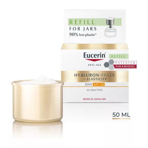 Eucerin Hyaluron-Filler + Elasticity Bőrtömörséget regeneráló nappali arckrém SPF30 öko utántöltő 50ml