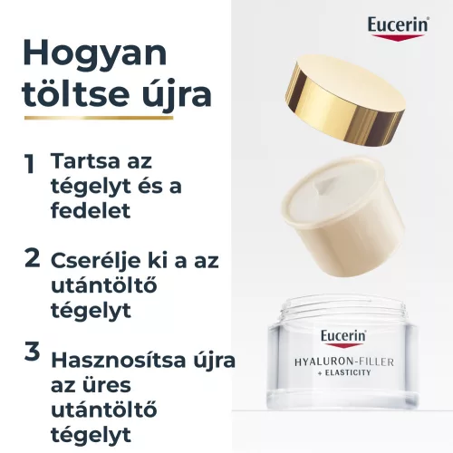 Eucerin Hyaluron-Filler + Elasticity Bőrtömörséget regeneráló éjszakai krém öko utántöltő 50ml