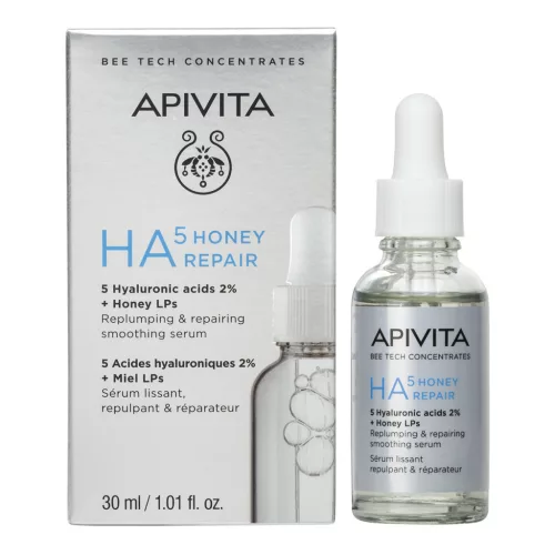 Apivita BEE TECH HA5 Honey feltöltő, regeneráló és bőrsimító szérum 30ml