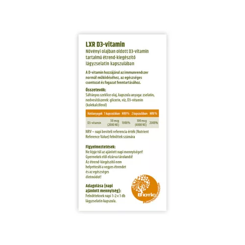 LXR D3-vitamin kapszula 60x