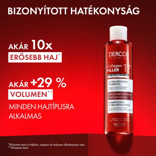 VICHY Dercos Collagen 17 Filler Ultra-Regeneráló sampon 200ml