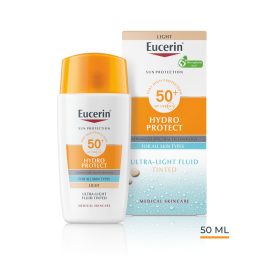   Eucerin Sun Hydro-Protect ultra könnyű színezett napozó fluid arcra SPF50 | világos árnyalat 50ml
