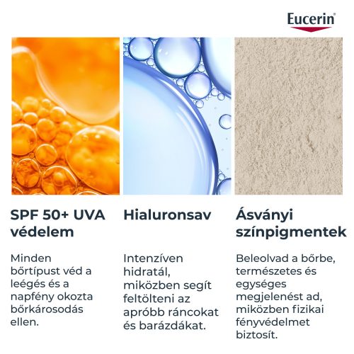 Eucerin Sun Hydro-Protect ultra könnyű színezett napozó fluid arcra SPF50 | világos árnyalat 50ml
